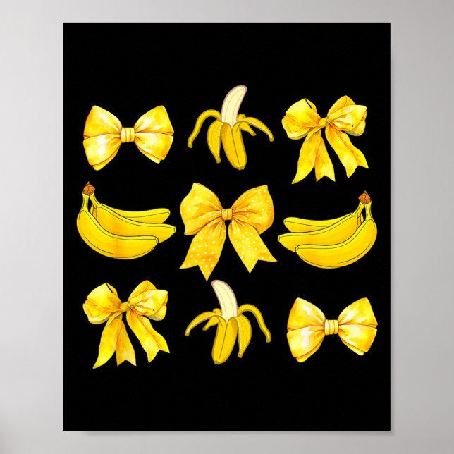 Banana Coquette Bow Yellow Bananas Festival Girls  Poster (Front)