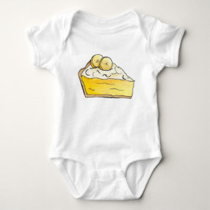 Banana Cream Creme Pie Slice Dessert Foodie Food Baby Bodysuit