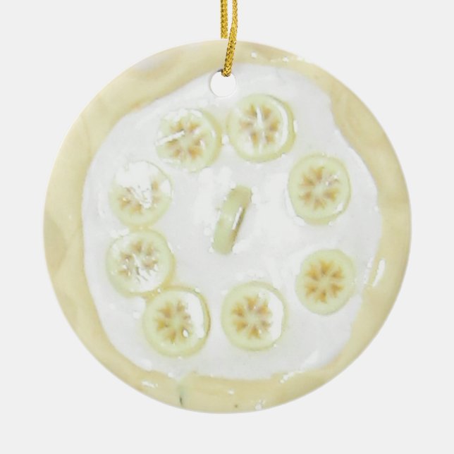 Banana Cream Pie Food Dessert   Ceramic Tree Decoration (Front)