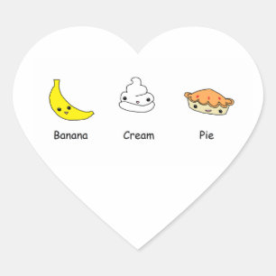 Banana Cream Pie Friends Heart Sticker