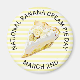 Banana Cream Pie Refrigerator Food Magnet