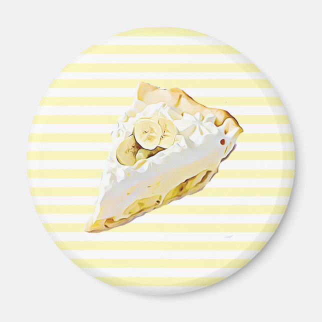 Banana Cream Pie Refrigerator Food Magnet (Front)
