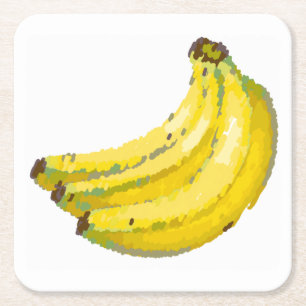 Banana cup holder:  square paper coaster