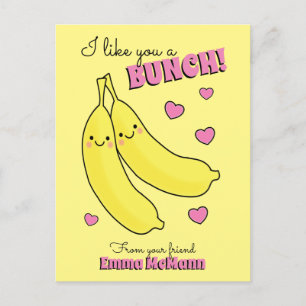 Banana Cute Kids Classroom Valentine Card