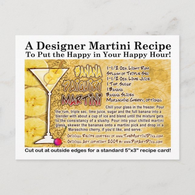 Banana Daiquiri Martini Recipe Postcard (Front)