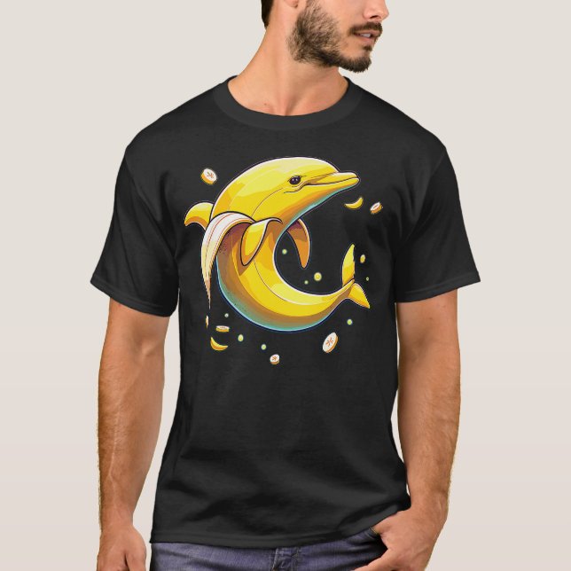 Banana Dolphin Funny Animal Made Of Fruit T-Shirt (Front)