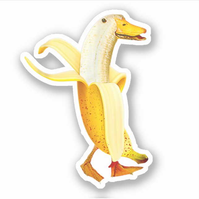 Banana Duck. Funny Anthropomorphic fruit Animals (Front)