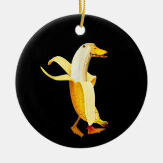 Banana Duck. Funny Anthropomorphic fruit Animals Ceramic Tree Decoration