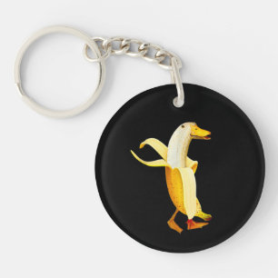 Banana Duck. Funny Anthropomorphic fruit Animals Key Ring