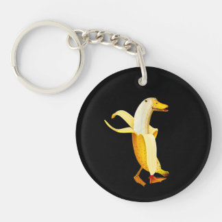 Banana Duck. Funny Anthropomorphic fruit Animals Key Ring