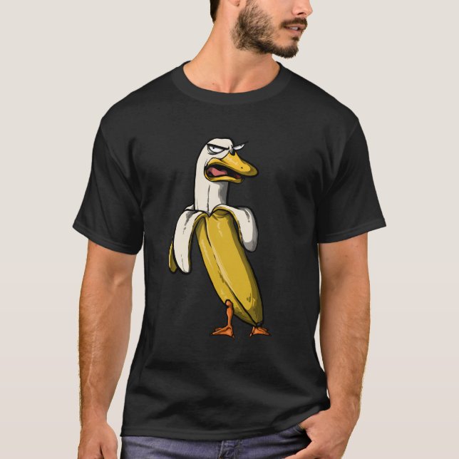Banana Duck Funny Crazy T-Shirt (Front)