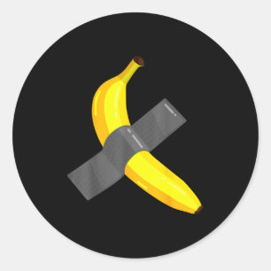 Banana Duct Taped To Wall Art Christmas Pajama Nye Classic Round Sticker