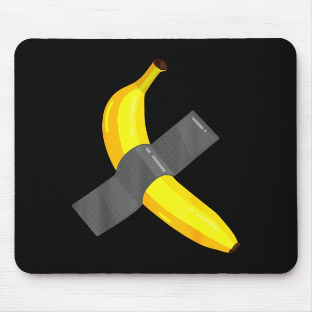 Banana Duct Taped To Wall Art Christmas Pajama Nye Mouse Mat (Front)