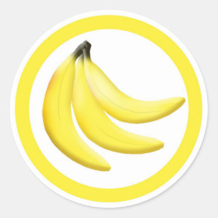 Banana flavour circle sticker labels