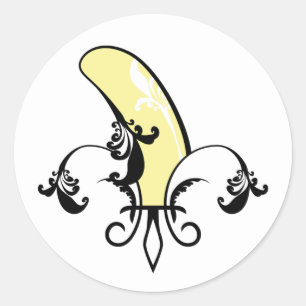 banana fleur de lis classic round sticker