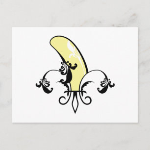 banana fleur de lis postcard