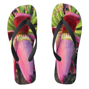 Banana Flower Closeup Flip Flops