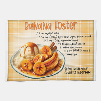 Banana Foster Recipe Tea Towel