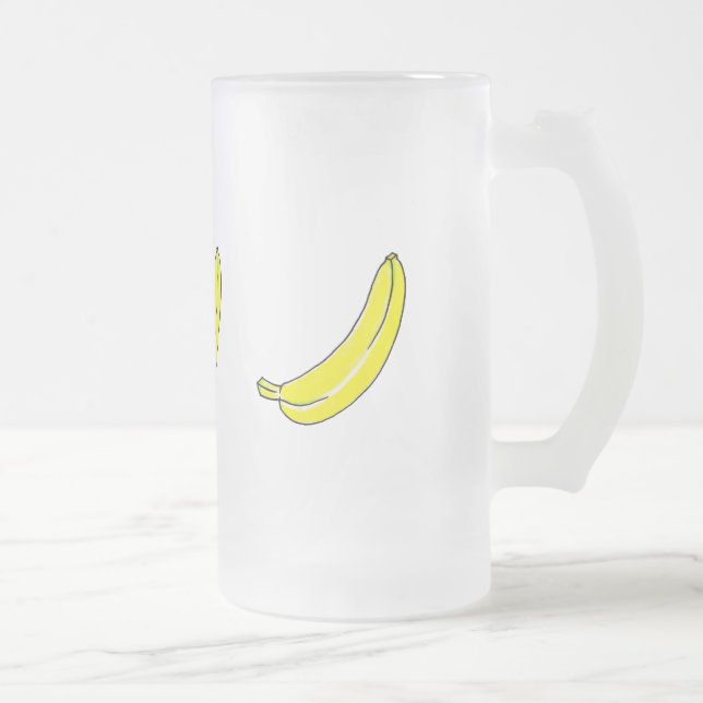 Banana Frosted Glass Beer Mug (Right)