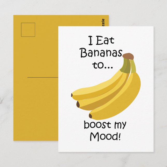 Banana Fruit Boost My Mood Funny Postcard (Front/Back)