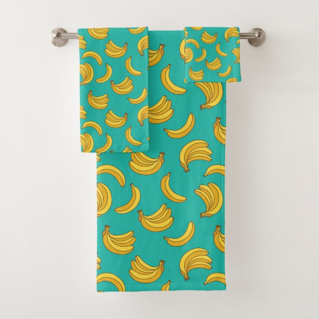 Banana Fruit Fun Pattern Bath Towel Set (Insitu)