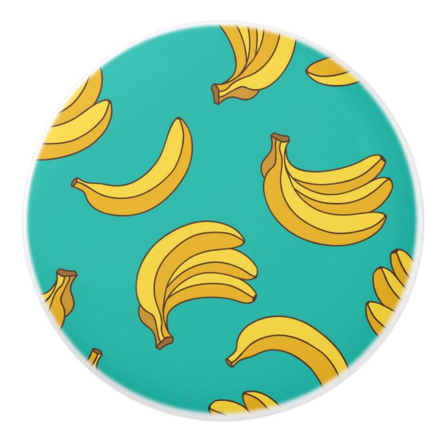 Banana Fruit Fun Pattern Ceramic Knob (Front)