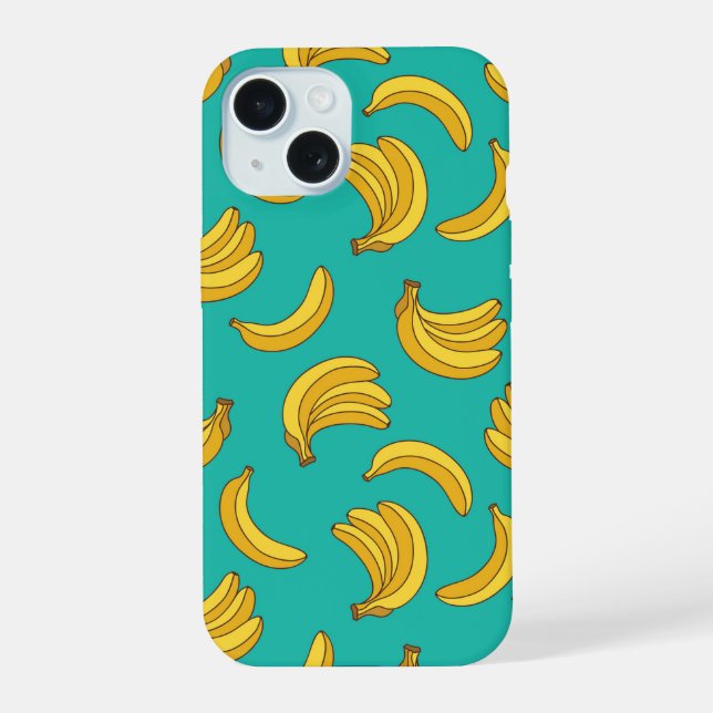 Banana Fruit Fun Pattern iPhone 15 Case (Back)