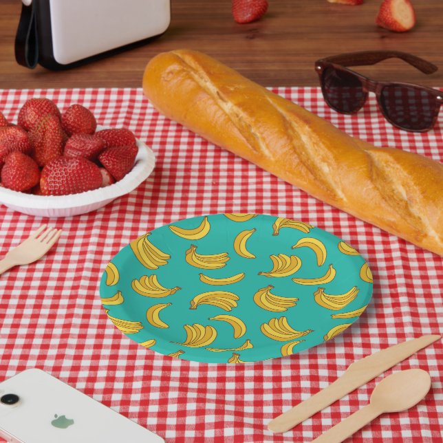 Banana Fruit Fun Pattern Paper Plate (Picnic)