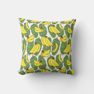 Banana Fruit Leaves Tropical Pattern Cushion