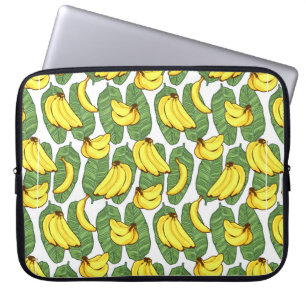 Banana Fruit Leaves Tropical Pattern Laptop Sleeve