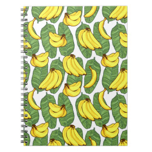 Banana Fruit Leaves Tropical Pattern Notebook
