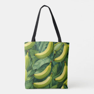 Banana Fruits and Leaves Tropical Mood Tote Bag