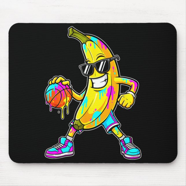 Banana Funny Basketball Drip Kids Youth Boys Girls Mouse Mat (Front)