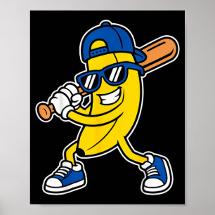 Banana Funny Cartoon Kids Youth Boys Girls Design Poster