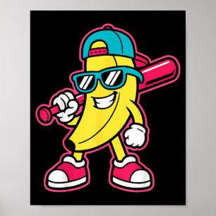 Banana Funny Cartoon Kids Youth Boys Girls Poster