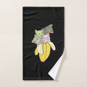 Banana Funny Cat Cute Kitten Gift Hand Towel