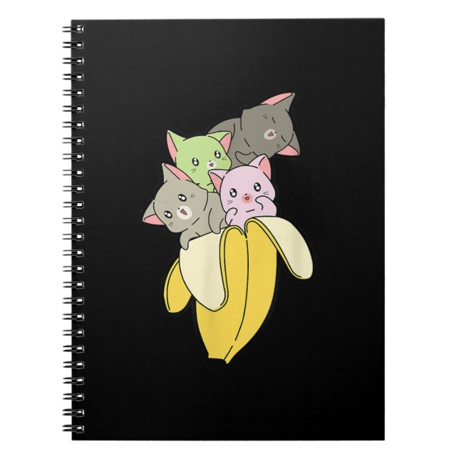 Banana Funny Cat | Cute Kitten Gift Notebook (Front)