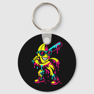 Banana Funny Ice Cream Drip Kids Youth Boys Girls Key Ring