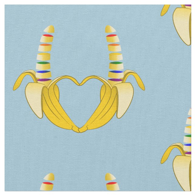 Banana Gay Pride Freedom Heart Fabric (Close Up)