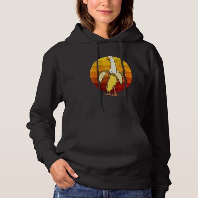 Banana Goose Sunset  Women Cute Animal Love Hoodie (Front)