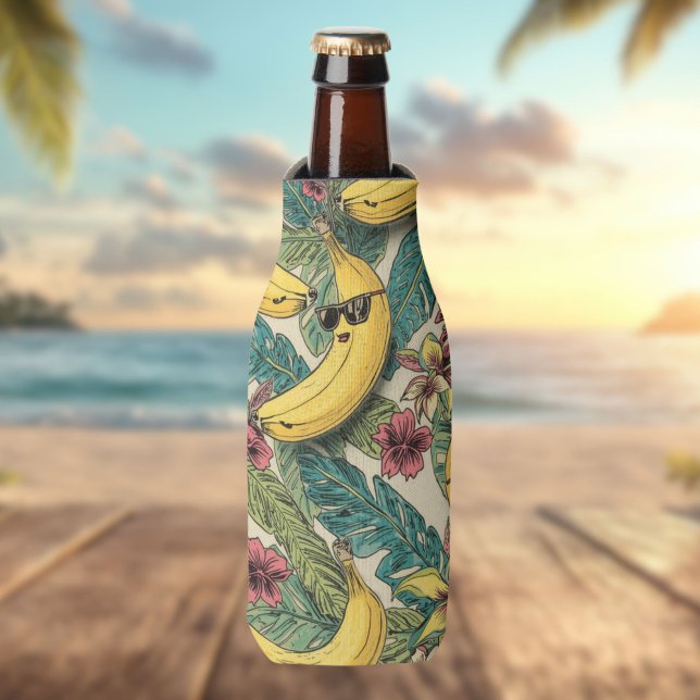 Banana Groove | Funky Dancing Banana Retro Cartoon Bottle Cooler (Creator Uploaded)