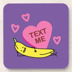 Banana happy smiling laying down and relaxing coaster