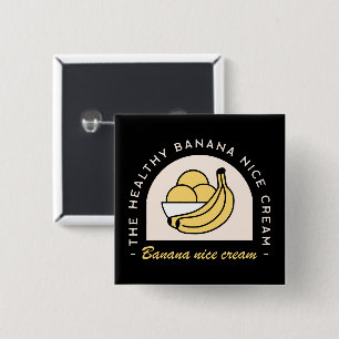 Banana ice nice cream healthy aesthetic funny 15 cm square badge