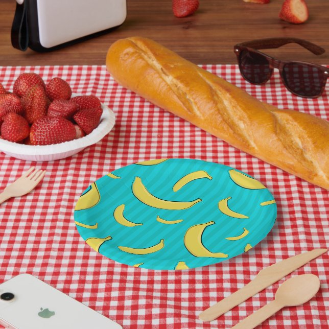 Banana Illustration Paper Plate (Picnic)