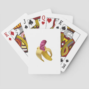 Banana in faux Pink Glitter Looks Delicious Playing Cards
