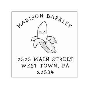 Banana Kid's Cute Kawaii  Return Address Stamp