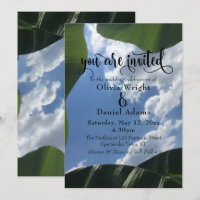 Banana Leaf Framed Sky Tropical Wedding