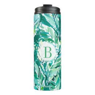 BANANA LEAF JUNGLE Green Tropical Thermal Tumbler
