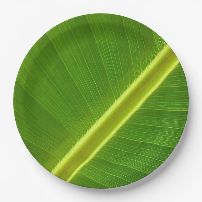 Banana Leaf Macro Paper Plate (Front)