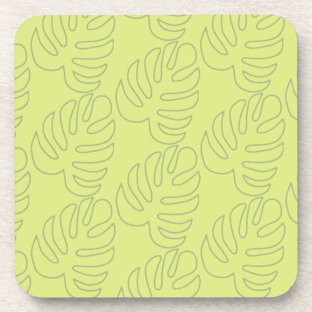 banana leaf pattern  coaster (Front)